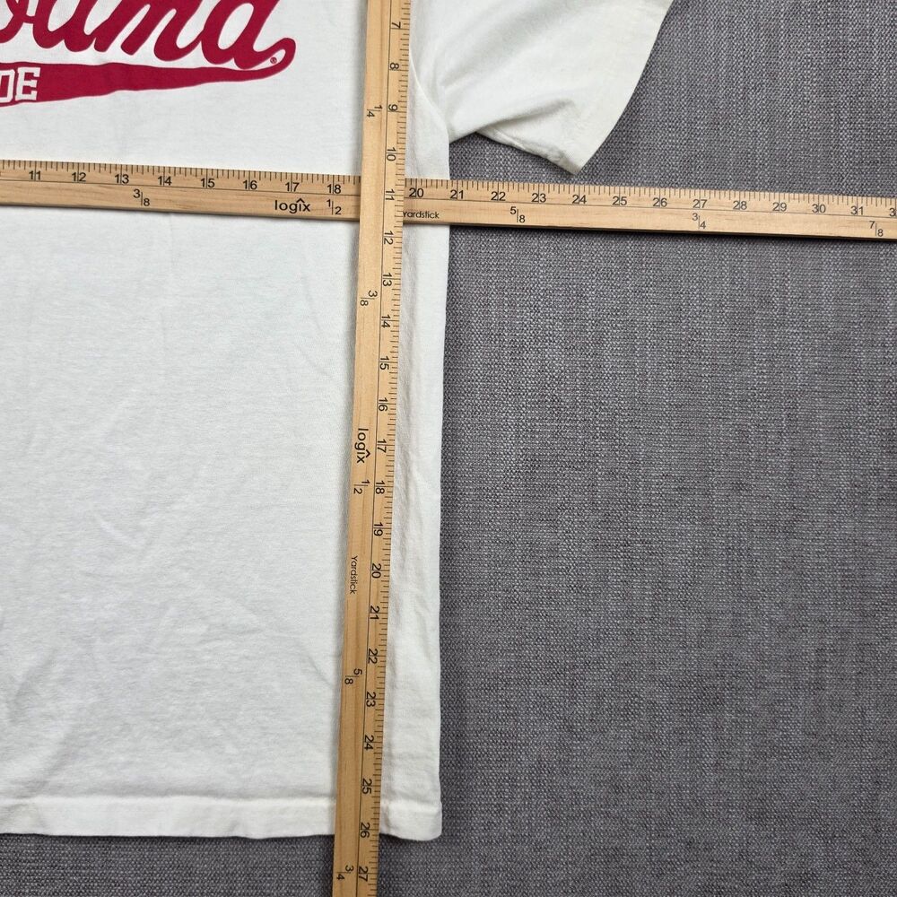 VTG Alabama Crimson Tide Shirt Mens L Delta Pro Weight White Graphic College Tee - Picture 5 of 6